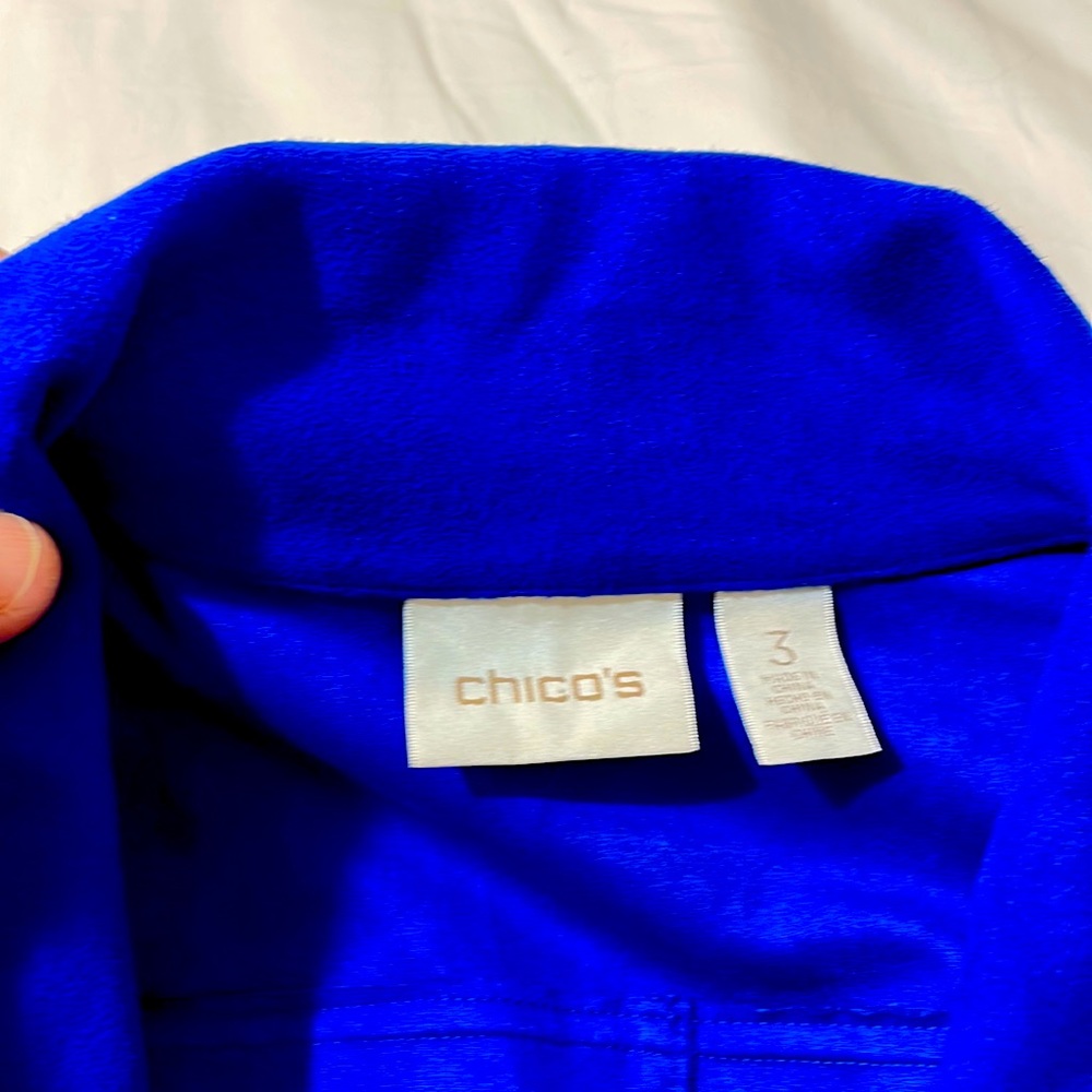 Royal blue Chico’s jacket size 3